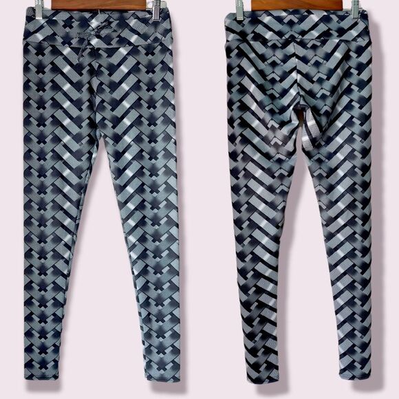 Signatures Gunmetal Gray Basketweave Athletic Drawstring Leggings Sz L/XL - Picture 3 of 7